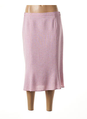 Jupe mi-longue coupe évasée rose FRANCE RIVOIRE femme