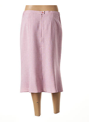 Jupe mi-longue coupe évasée rose FRANCE RIVOIRE femme