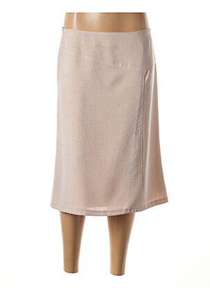 Jupe mi-longue coupe évasée beige GUY DUBOUIS femme