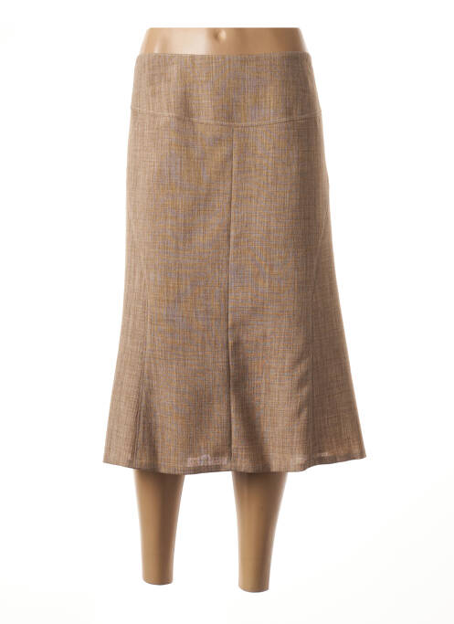 Jupe mi-longue doublure textile beige GUY DUBOUIS femme