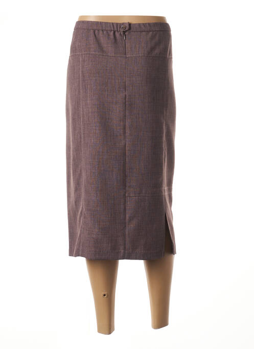 Jupe mi-longue marron GUY DUBOUIS pour femme