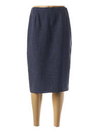 Jupe mi-longue coupe droite bleu FRANCE RIVOIRE femme