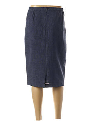 Jupe mi-longue coupe droite bleu FRANCE RIVOIRE femme