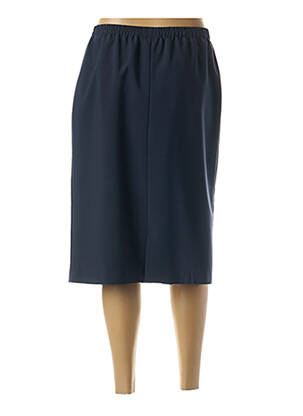 Jupe mi-longue stretch bleu GUY DUBOUIS femme