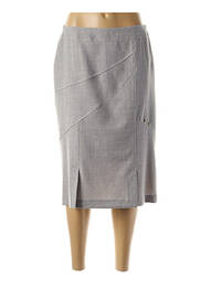 Jupe mi-longue coupe droite gris GUY DUBOUIS femme