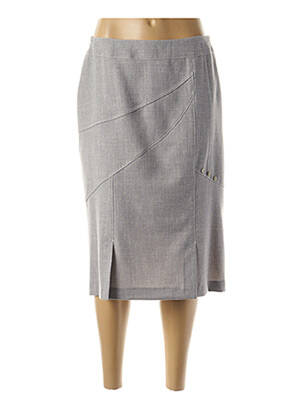 Jupe mi-longue coupe droite gris GUY DUBOUIS femme