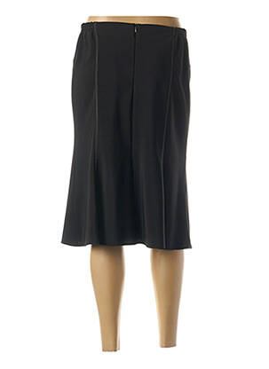 Jupe mi-longue coupe droite évasée sur le bas noir IMPULSION femme