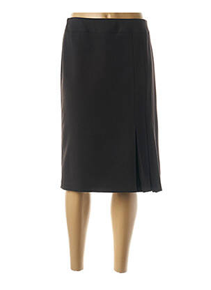 Jupe mi-longue coupe droite noir GUY DUBOUIS femme