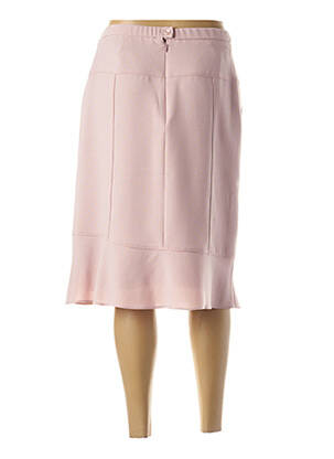Jupe mi-longue coupe droite évasée sur le bas rose FRANCE RIVOIRE femme