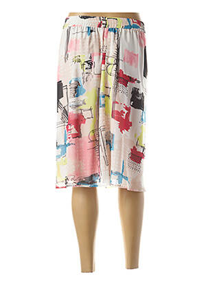 Jupe mi-longue taille haute beige GUY DUBOUIS femme