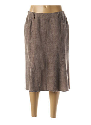 Jupe longue fermeture zippée au dos marron GUY DUBOUIS femme