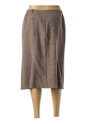 Jupe longue fermeture zippée au dos marron GUY DUBOUIS femme
