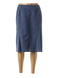 Jupe longue fermeture zippée au dos bleu GUY DUBOUIS femme