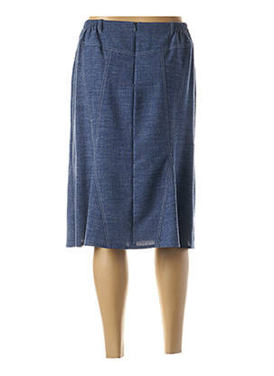 Jupe longue fermeture zippée au dos bleu GUY DUBOUIS femme
