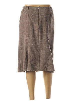 Jupe longue fermeture zippée au dos marron GUY DUBOUIS femme