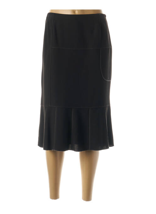 Jupe mi-longue stretch noir GUY DUBOUIS femme