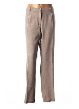 Pantalon droit stretch taille normale marron FRANCE RIVOIRE femme