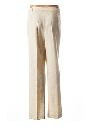 Pantalon droit taille à pinces taille haute beige GUY DUBOUIS femme