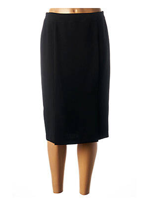 Jupe mi-longue coupe droite noir GUY DUBOUIS femme