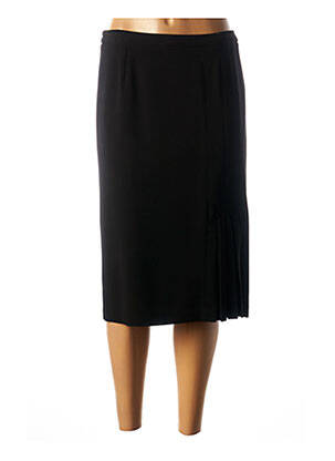 Jupe mi-longue coupe droite noir FRANCE RIVOIRE femme