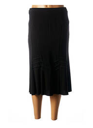 Jupe longue tissage crêpe noir FRANCE RIVOIRE femme