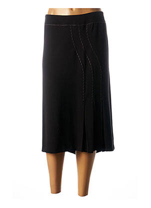 Jupe mi-longue coupe droite noir GUY DUBOUIS femme