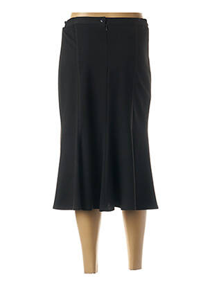 Jupe mi-longue coupe droite évasée sur le bas noir JUMFIL femme