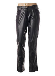 Pantalon droit fermeture zippée sous rabat boutonné taille normale noir MERI & ESCA femme
