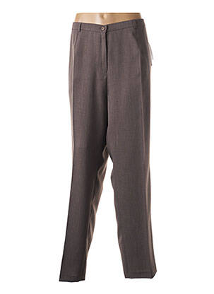 Pantalon droit fermeture zippée sous rabat boutonné taille normale gris GUY DUBOUIS femme