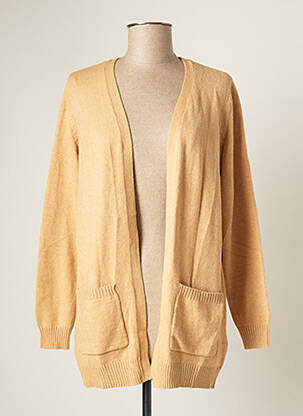 Gilet manches longues resserrée sur le bas beige ONLY femme