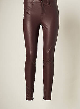Pantalon slim taille basse taille basse marron ONLY femme