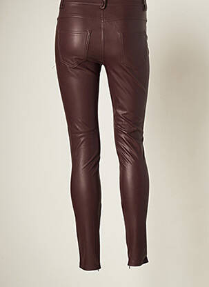 Pantalon slim taille basse taille basse marron ONLY femme