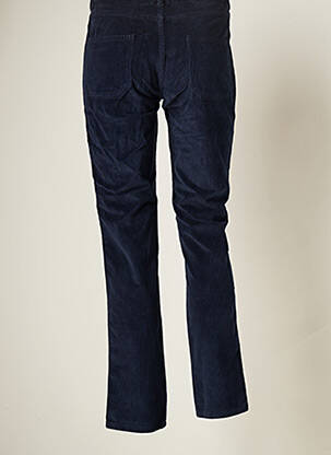 Pantalon droit fermeture zippée sous rabat boutonné taille normale bleu ATELIER BOHÈME femme