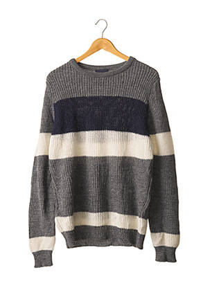 Pull stretch manches longues gris BALIBARIS X A.M. homme