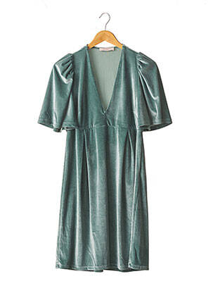 Robe mi-longue manches courtes manches courtes bleu IMPREVU femme
