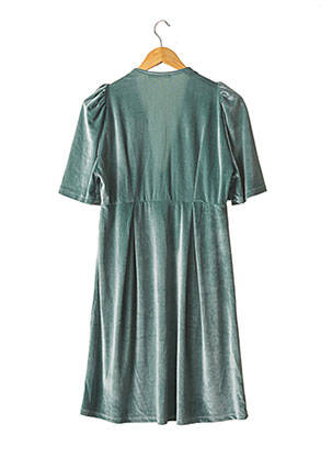 Robe mi-longue manches courtes manches courtes bleu IMPREVU femme