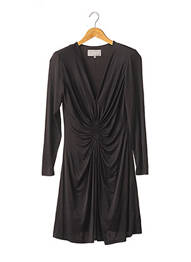 Robe mi-longue coupe fluide manches longues noir LES PETITES... femme