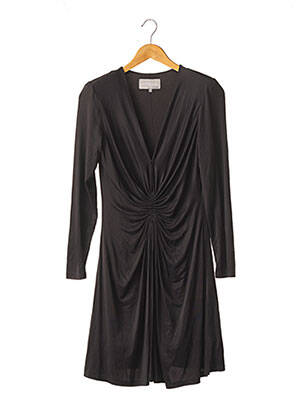 Robe mi-longue coupe fluide manches longues noir LES PETITES... femme