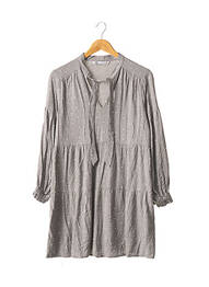 Robe courte coupe évasée manches longues gris ZARA femme