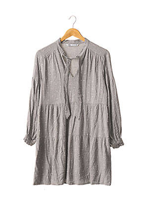 Robe courte coupe évasée manches longues gris ZARA femme