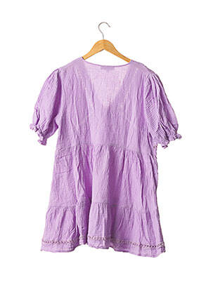 Robe courte manches courtes manches courtes violet OPULLENCE femme