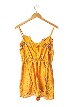 Combishort fermeture boutonnée sur le devant fines bretelles jaune BERSHKA femme