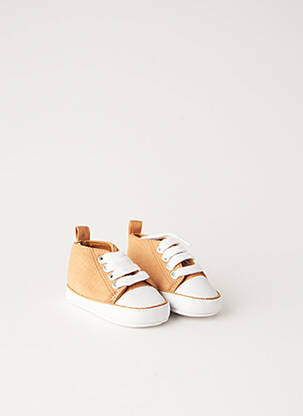 Baskets empiècements bout rond marron SANS MARQUE enfant