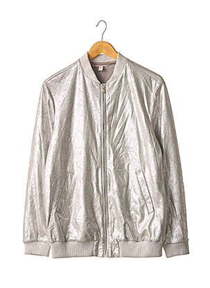 Blouson col v gris TRAFALUC femme