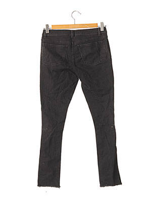 Pantalon droit fermeture zippée sous rabat boutonné taille normale noir DENIM CO femme