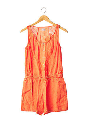 Combishort fermeture boutonnée sur le devant sans manche orange C'EST BEAU LA VIE femme