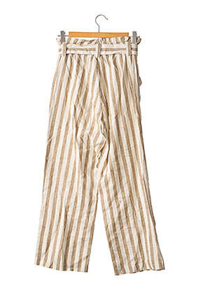Pantalon droit taille à pinces beige STRADIVARIUS femme