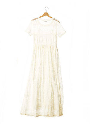 Robe longue manches courtes manches courtes beige CLO&SE femme