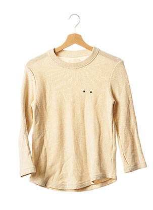 Pull coupe droite manches longues beige NOYOCO femme