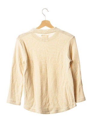 Pull coupe droite manches longues beige NOYOCO femme